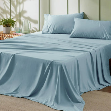 100% Cotton Bedsheet- Sky Blue
