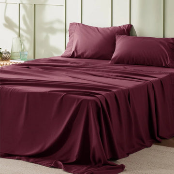100% Cotton Bedsheet- Burgundy