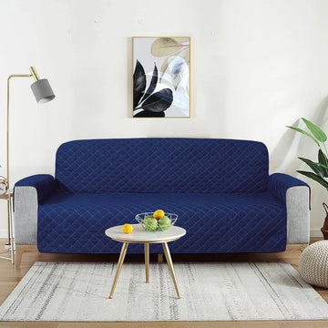 Cotton Quilted  Sofa Cover-Blue