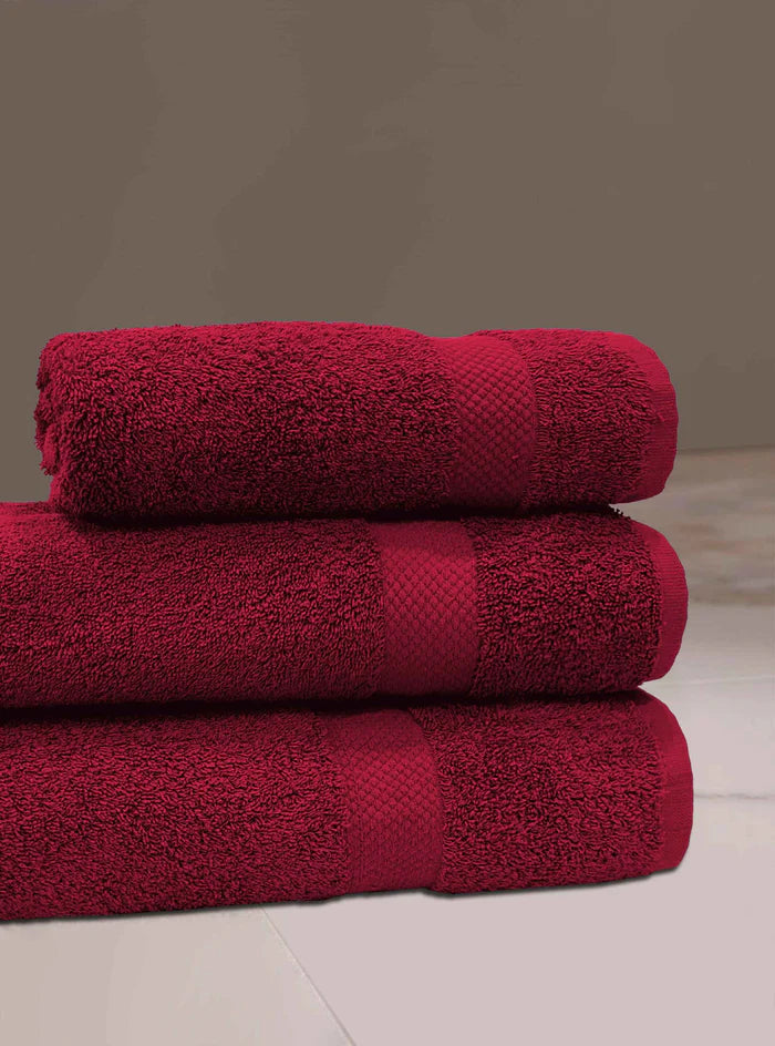 3 PCs Towel Pack-Burgundy