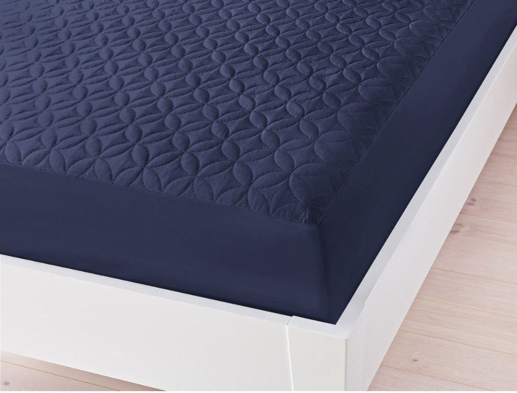Quilted Waterproof Mattress Protector-Navy