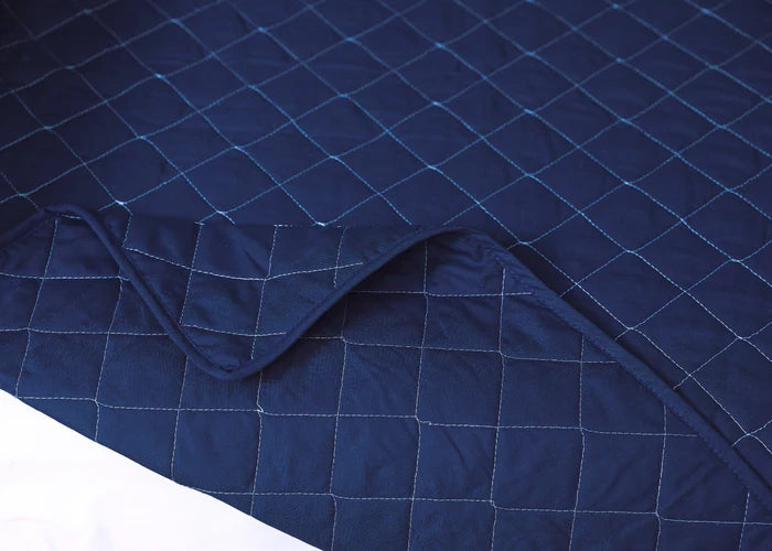 Cotton Quilted  Sofa Cover-Blue